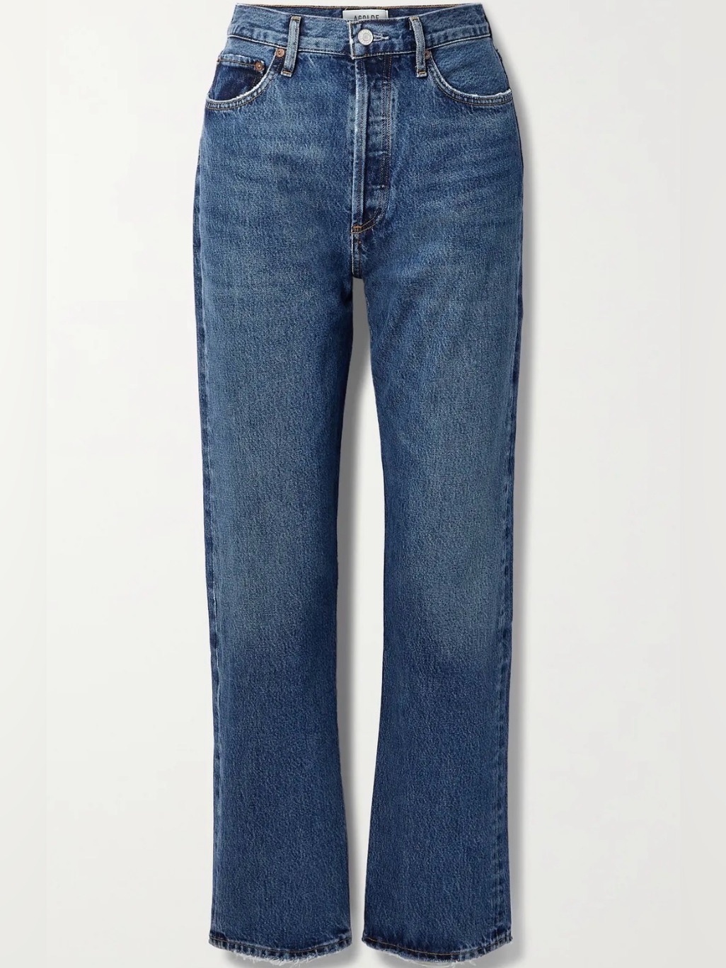 Agolde High-Rise Straight Jeans In Denim Blue